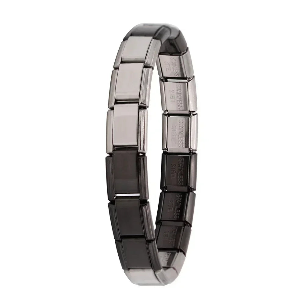Milano 9mm Stainless Steel Stretch Charm Bracelet for Women