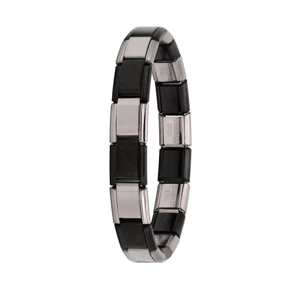 Milano 9mm Stainless Steel Stretch Charm Bracelet for Women