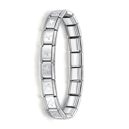 Milano 9mm Stainless Steel Stretch Charm Bracelet for Women