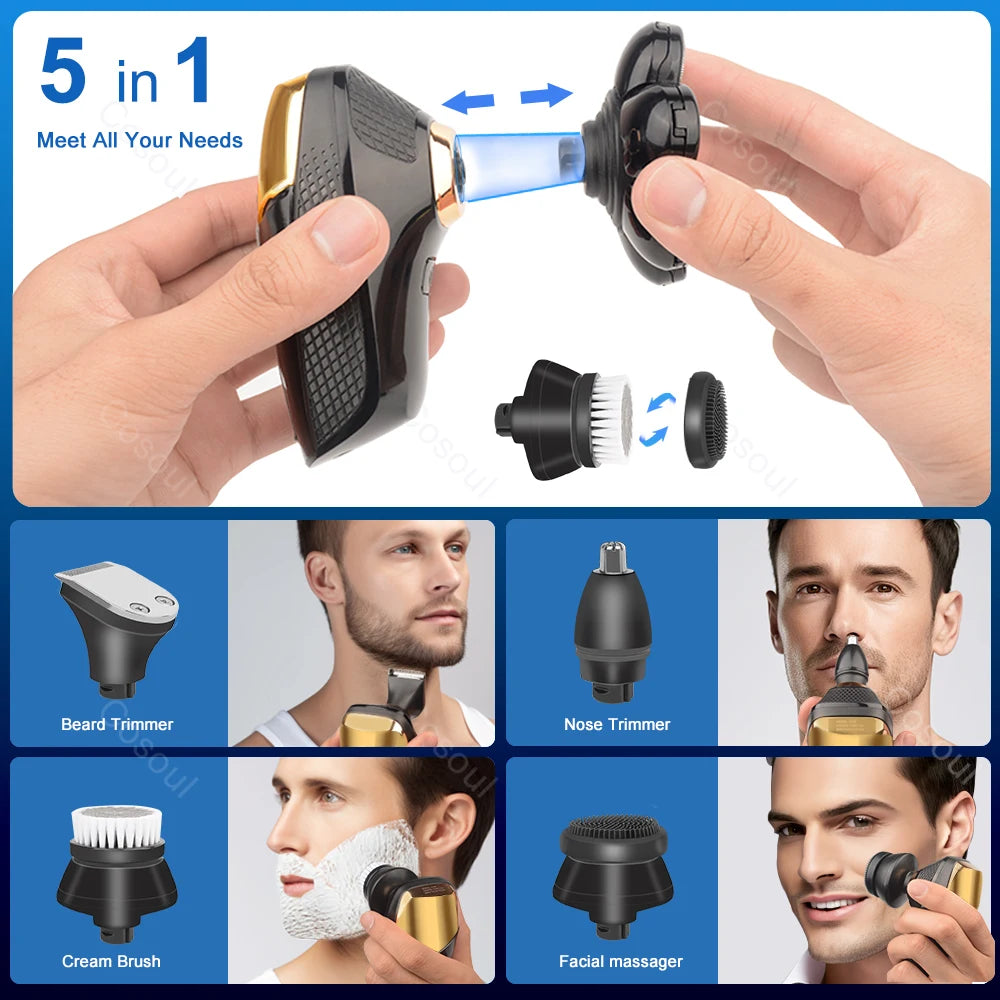 Electric Head Shaver for Men – Powerful 5D Bald Head Shaver & Beard Trimmer | Men's Grooming Razor