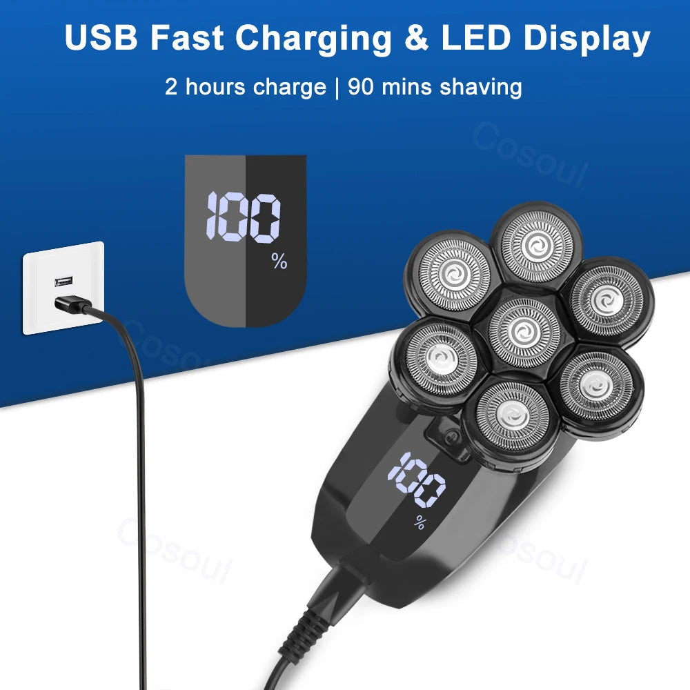 Electric Head Shaver for Men – Powerful 5D Bald Head Shaver & Beard Trimmer | Men's Grooming Razor