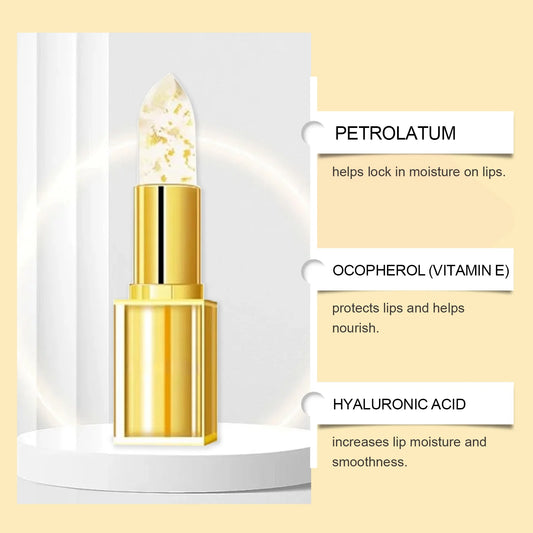 Color-Changing Gold Lipstick – Moisturizing, High Shine & Hydrating Lip Balm with Hyaluronic Acid