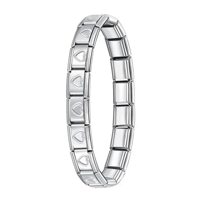 Milano 9mm Stainless Steel Stretch Charm Bracelet for Women