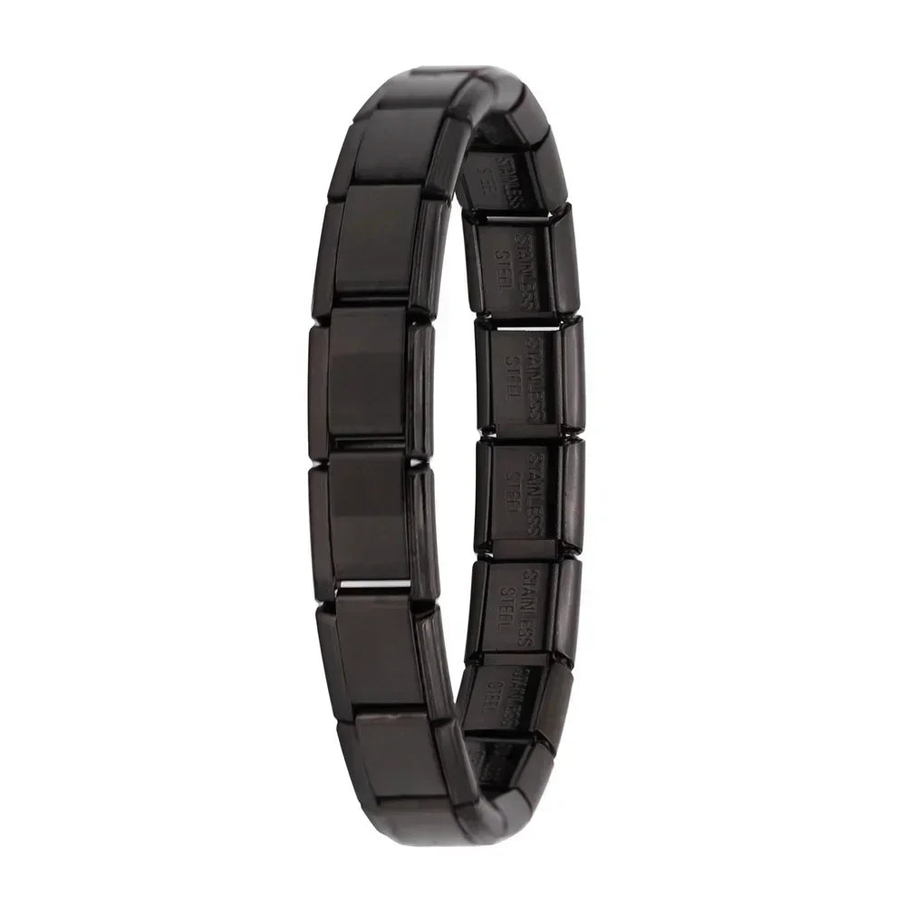 Milano 9mm Stainless Steel Stretch Charm Bracelet for Women