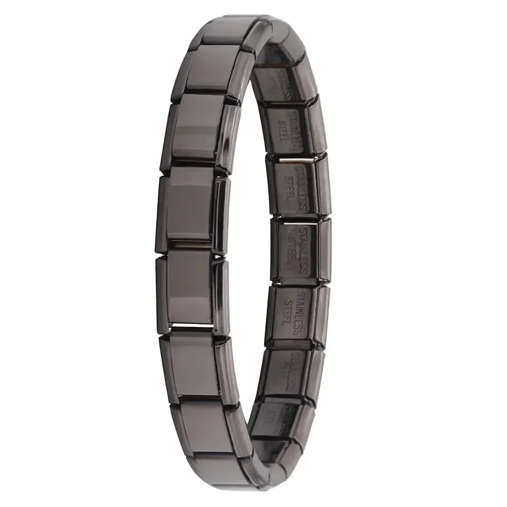 Milano 9mm Stainless Steel Stretch Charm Bracelet for Women