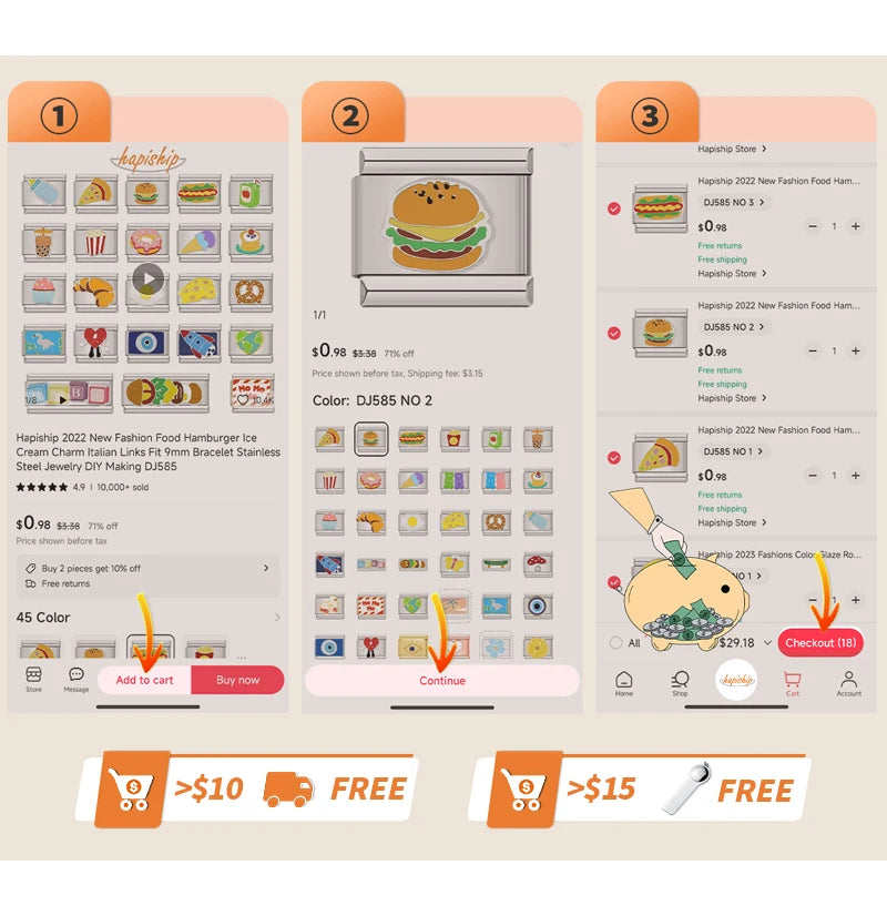 Milano 9mm Stainless Steel Stretch Charm Bracelet for Women