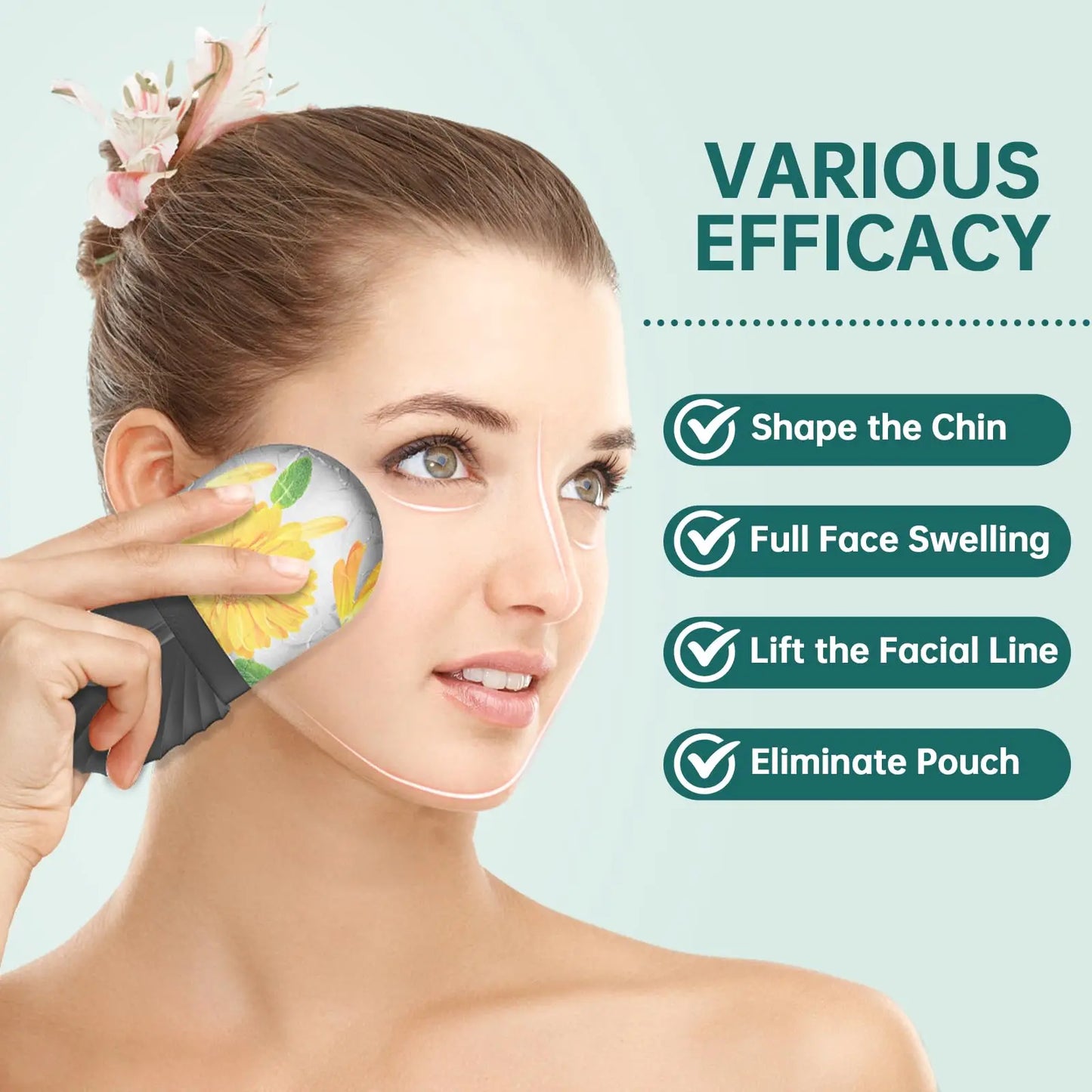 Ice Face Roller – Puffy Face Reducer | Cooling Facial Massage Tool for Glow & Lift