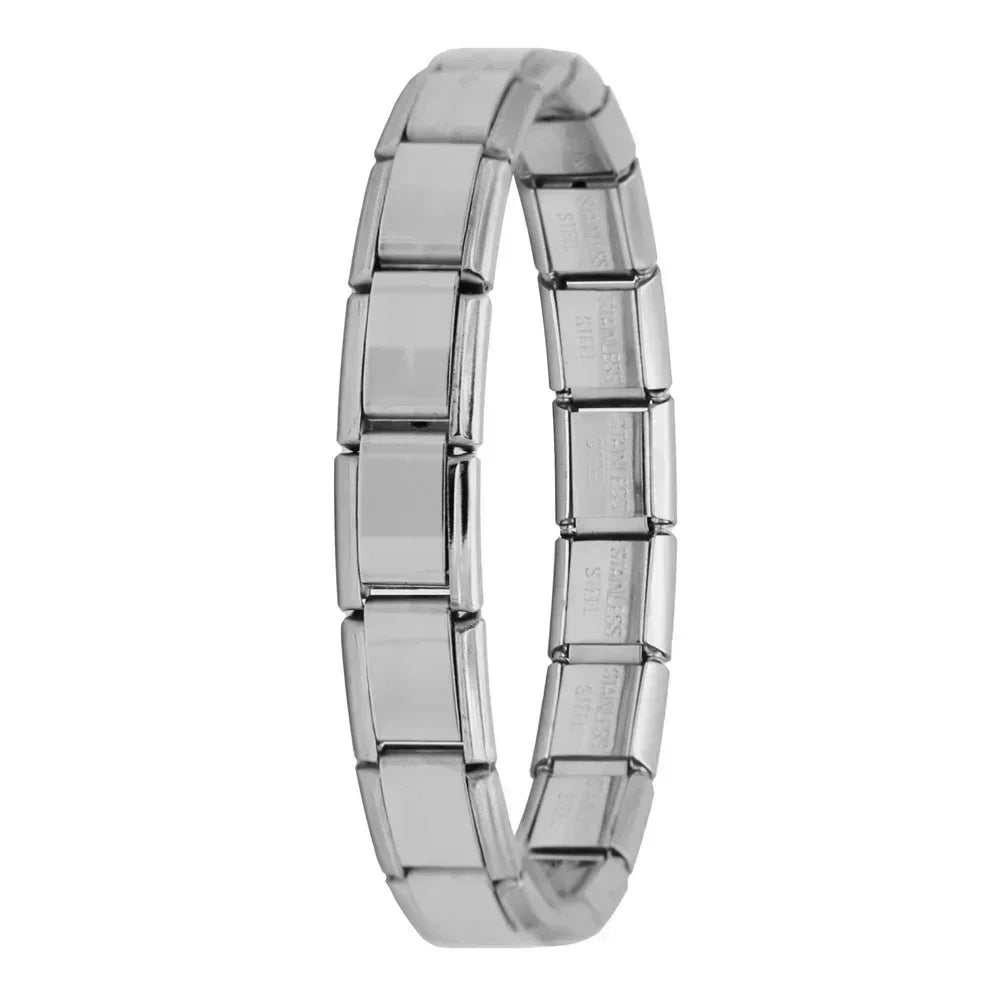 Milano 9mm Stainless Steel Stretch Charm Bracelet for Women