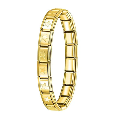 Milano 9mm Stainless Steel Stretch Charm Bracelet for Women