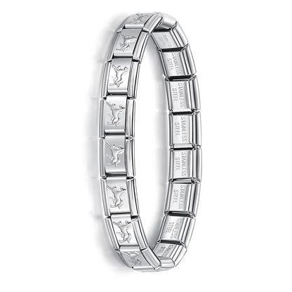 Milano 9mm Stainless Steel Stretch Charm Bracelet for Women