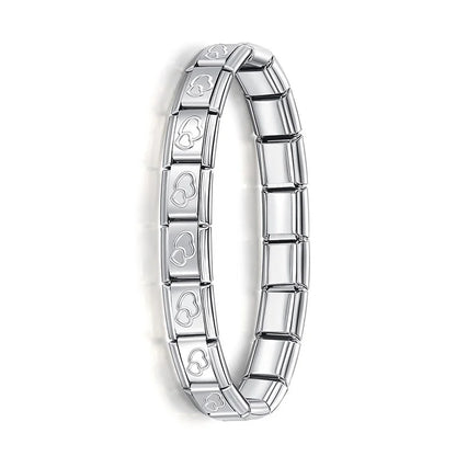 Milano 9mm Stainless Steel Stretch Charm Bracelet for Women