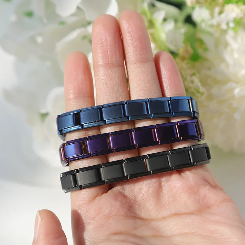 Milano 9mm Stainless Steel Stretch Charm Bracelet for Women