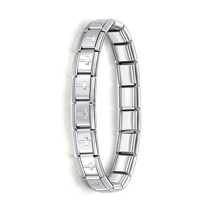 Milano 9mm Stainless Steel Stretch Charm Bracelet for Women