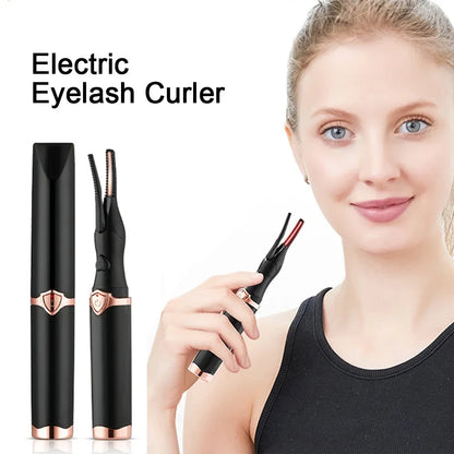 2-in-1 Portable Heated Eyelash Curler with USB Recharge & 3 Temperature Modes