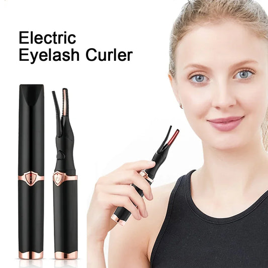 2-in-1 Portable Heated Eyelash Curler with USB Recharge & 3 Temperature Modes