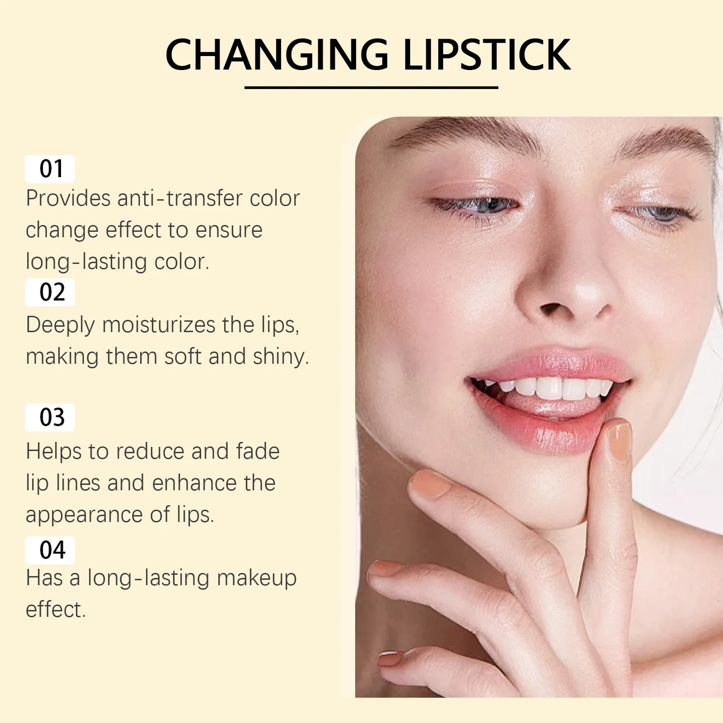 Color-Changing Gold Lipstick – Moisturizing, High Shine & Hydrating Lip Balm with Hyaluronic Acid