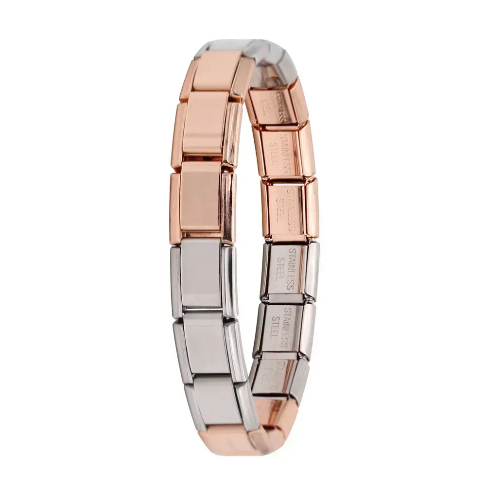 Milano 9mm Stainless Steel Stretch Charm Bracelet for Women