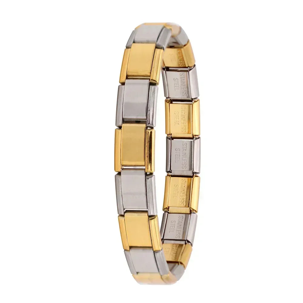 Milano 9mm Stainless Steel Stretch Charm Bracelet for Women
