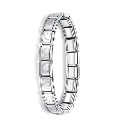 Milano 9mm Stainless Steel Stretch Charm Bracelet for Women