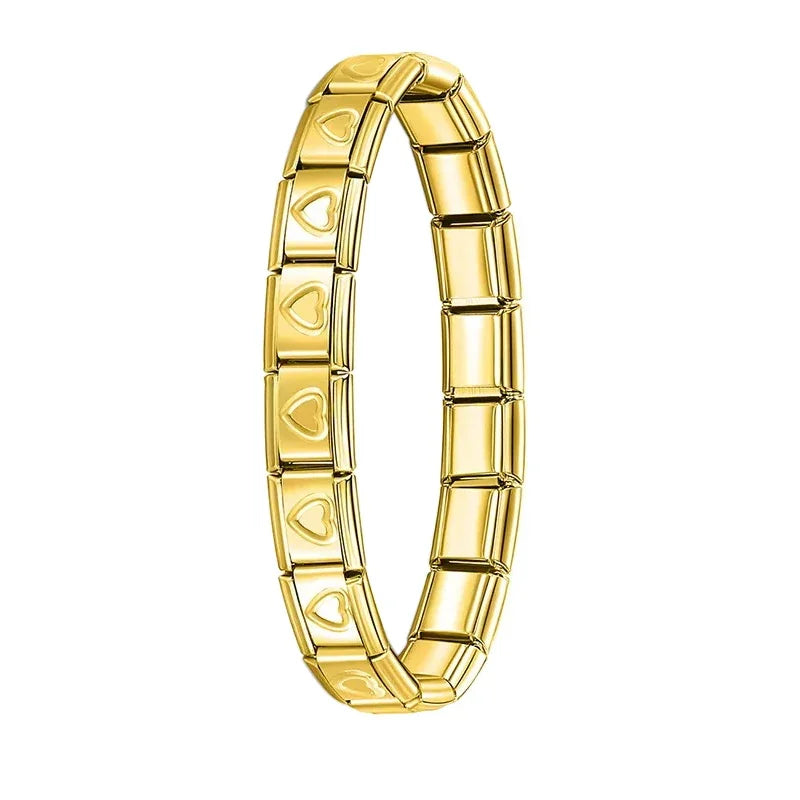 Milano 9mm Stainless Steel Stretch Charm Bracelet for Women