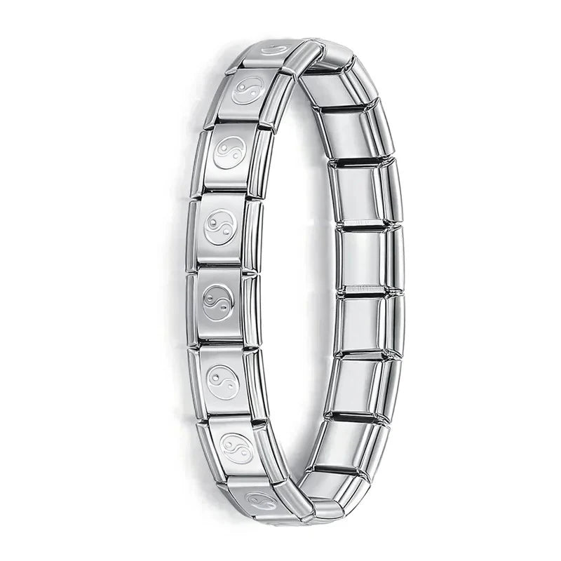 Milano 9mm Stainless Steel Stretch Charm Bracelet for Women