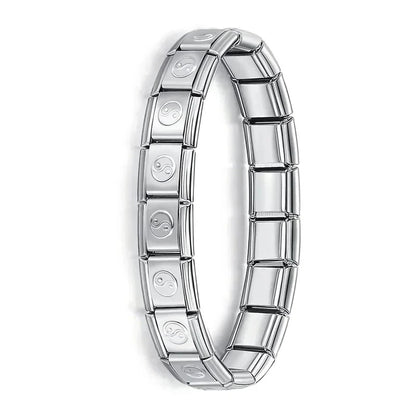 Milano 9mm Stainless Steel Stretch Charm Bracelet for Women