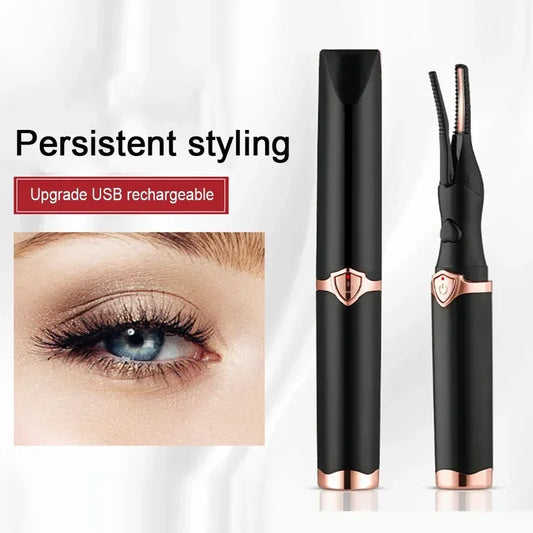 2-in-1 Portable Heated Eyelash Curler with USB Recharge & 3 Temperature Modes